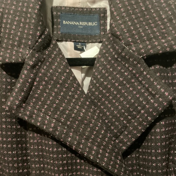 Banana Republic Chocolate Brown and Mauve Wool Blend Jacket ~ size Small - Picture 6 of 13